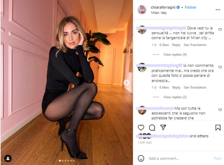 Chiara Ferragni insultata sui social