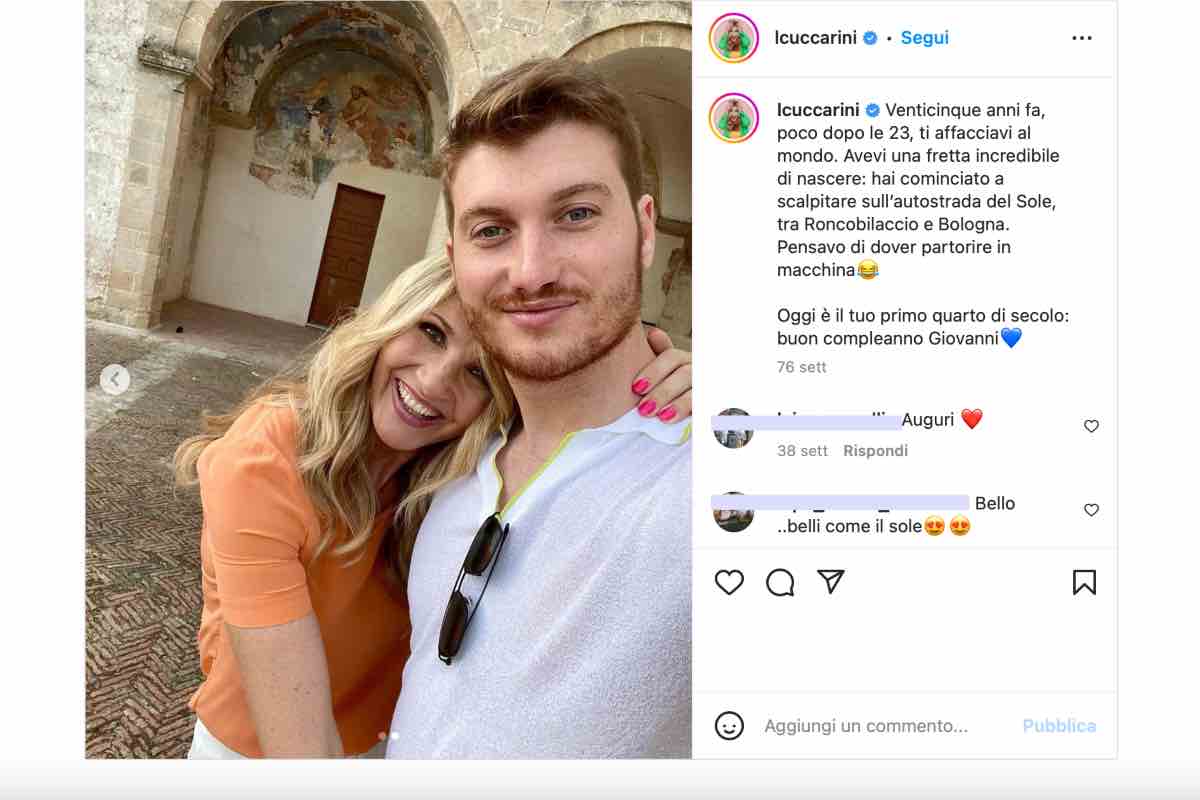 Lorella Cuccarini insieme al figlio