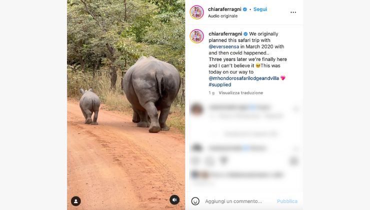 chiara ferragni nella savana