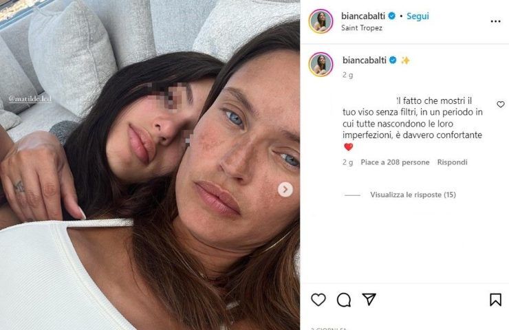 bianca balti selfie con la figlia